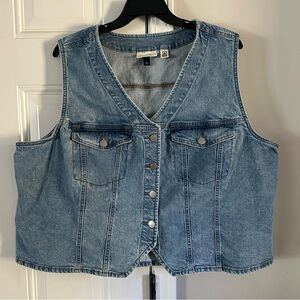 Plus size denim vest